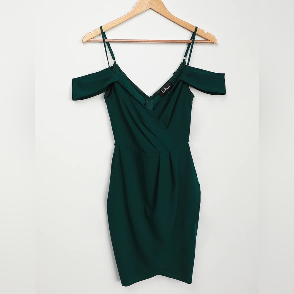 Hunter Green Off-the-Shoulder Bodycon Dress